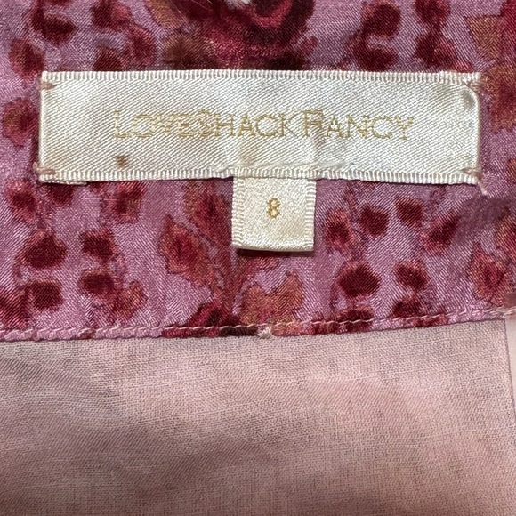 Loveshack Fancy Skirt.  Never worn.  Silk & Lace.  Pink.  Size 8. - Picture 4 of 4
